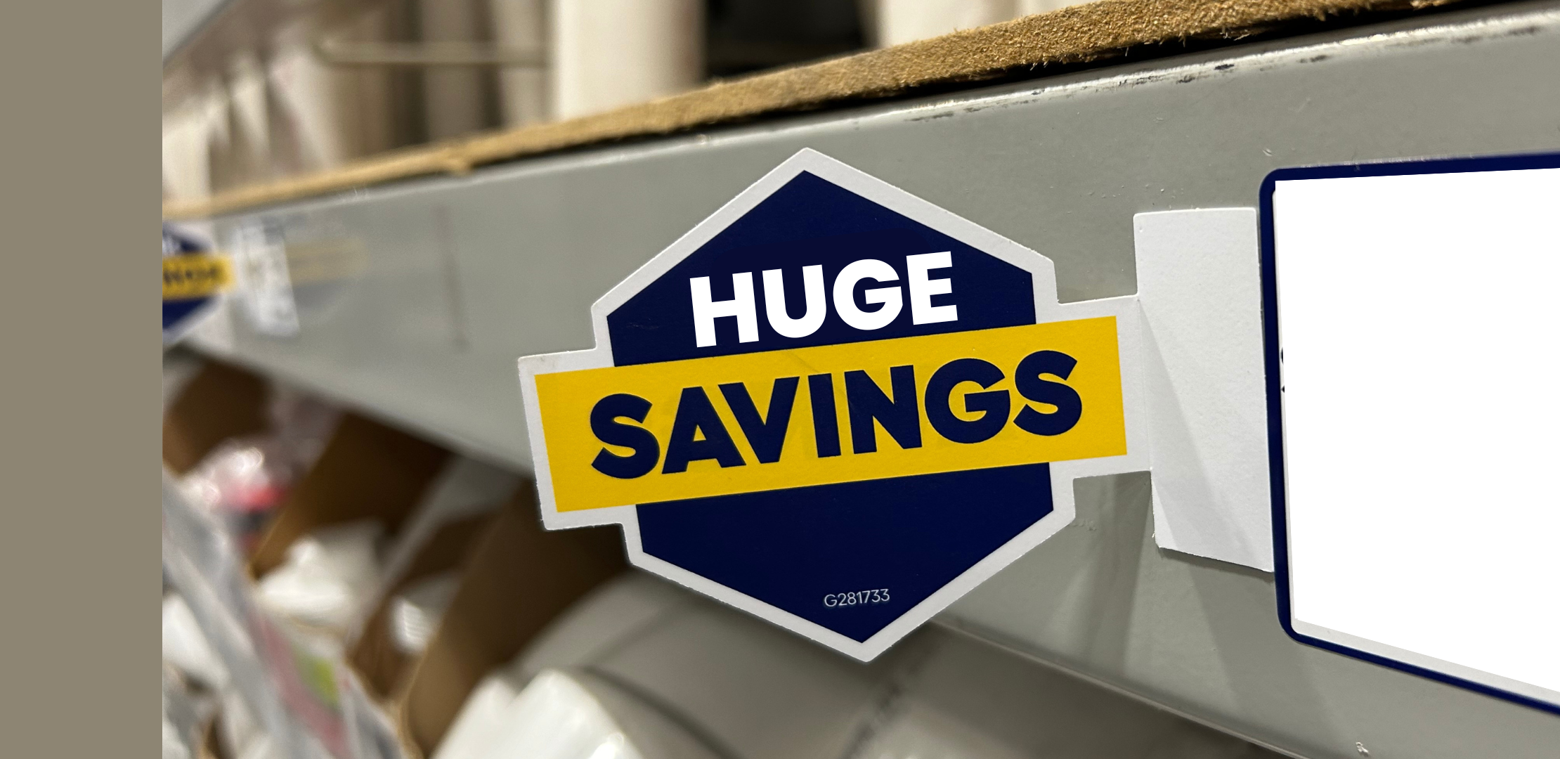 Aisle violator shelf sign by Interstate Graphics